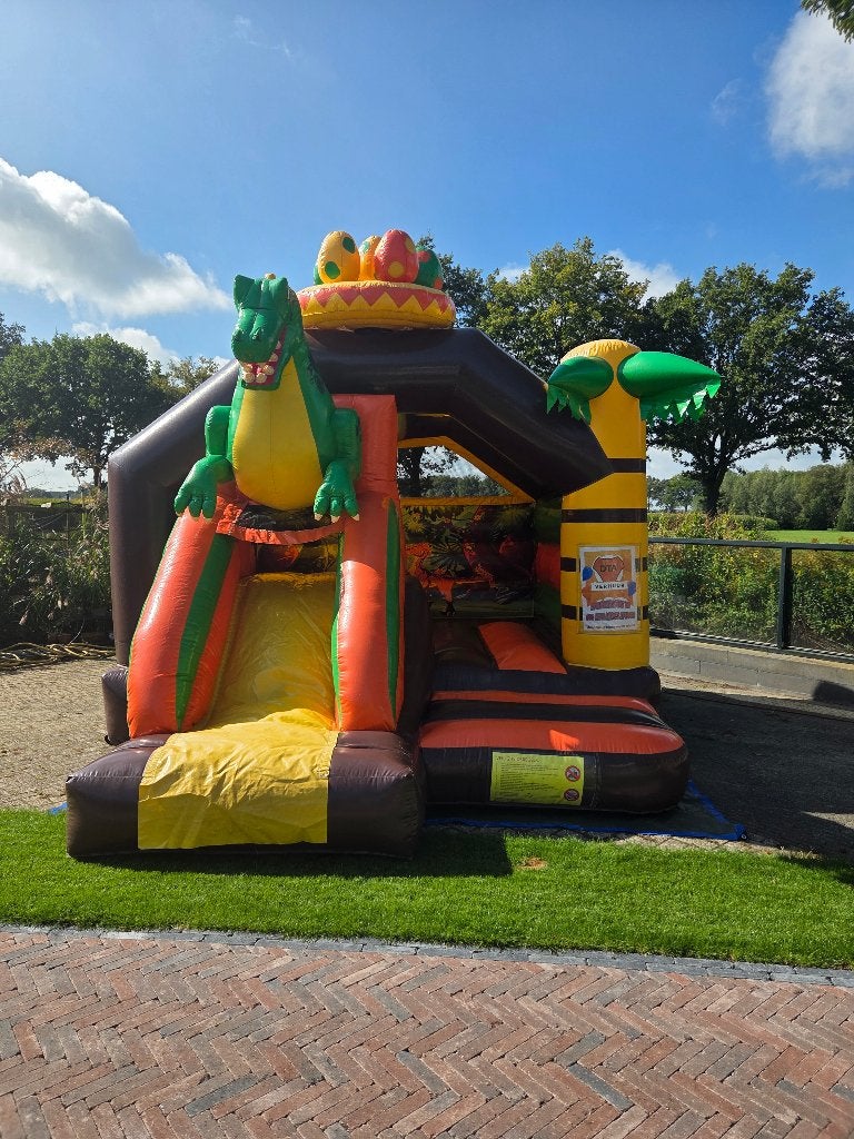 Te Huur Springkussen Slide Combo Dino, Ophalen, Zo goed als nieuw, Overige