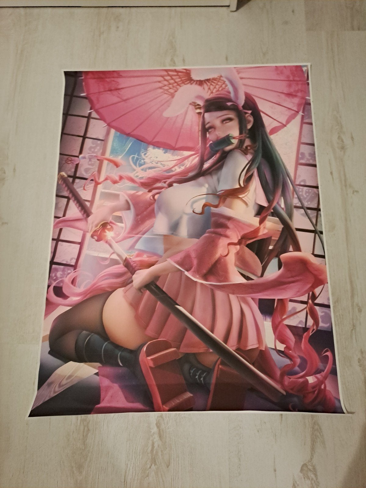Anime poster op stof - Demon Slayer Nezuko Kamado, Ophalen, Rechthoekig Staand, Nieuw, Canvas of Doek