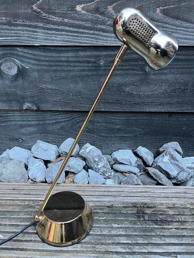 Vintage Bureau Lamp Fase Madrid - Goud, Ophalen, Gebruikt, Metaal, 50 tot 75 cm