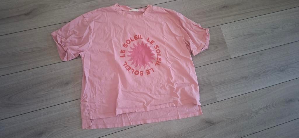 Roze Primark T-shirt met 'Le Soleil' opdruk - Maat L, Primark, Maat 42/44 (L), Ophalen of Verzenden, Zo goed als nieuw