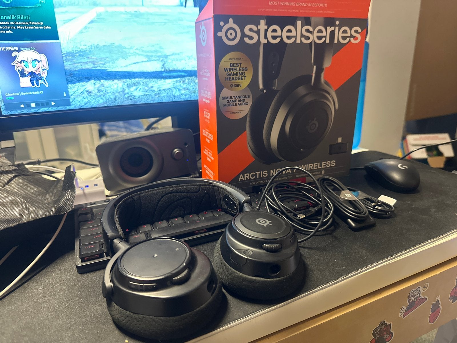 SteelSeries Arctis Nova 7 Wireless Gaming Headset Zwart, Ophalen of Verzenden, Zo goed als nieuw, Zwart, Draadloos
