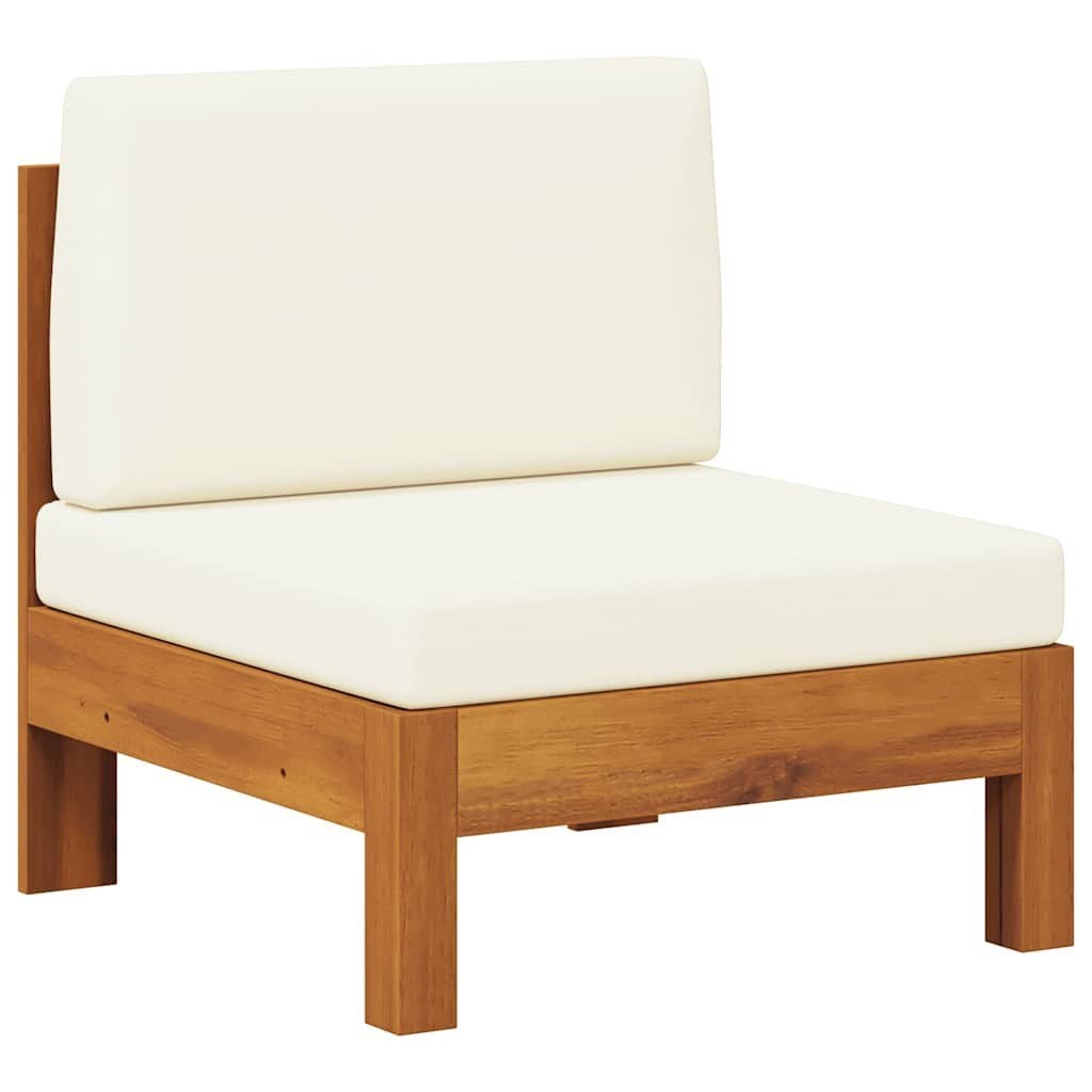 Middenbank met crèmewitte kussens massief acaciahout-nieuw-, Tuin en Terras, ., Nieuw, Ophalen of Verzenden, .