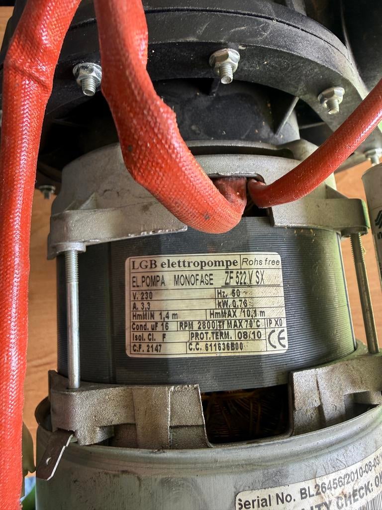 LGB Elektropomp Monofase ZF 522 SX zanussi vatwasser, Witgoed en Apparatuur, Onderdelen en Toebehoren, Ophalen, Gebruikt