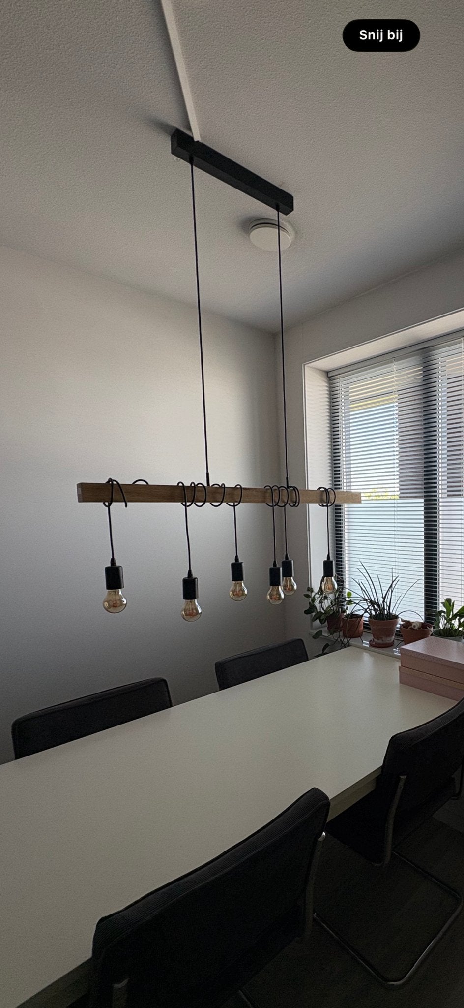 Eglo hanglamp Townshend eiken 110x100 cm (hxl), Ophalen, Zo goed als nieuw, Hout, E27 (groot)
