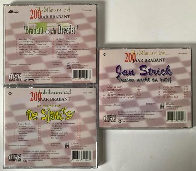 Jubileum CD 200 Jaar Brabant 1996  - Jan Strick, De Sjawi's, Ophalen of Verzenden, Zo goed als nieuw, Streekmuziek