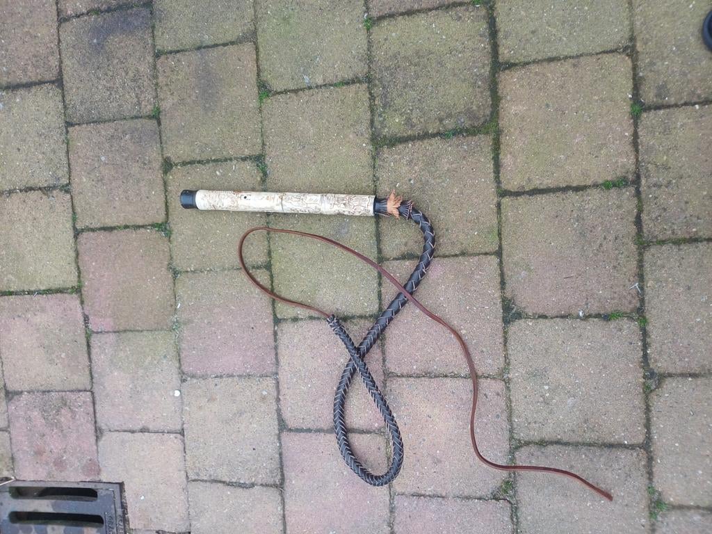 Antieke handgemaakte zweep zie foto's, Ophalen of Verzenden