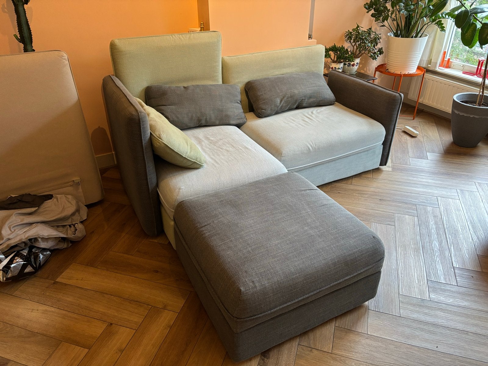 IKEA Vallentuna modulaire bank met opbergpoef, Huis en Inrichting, Ophalen, Gebruikt, Overige maten, 150 tot 200 cm