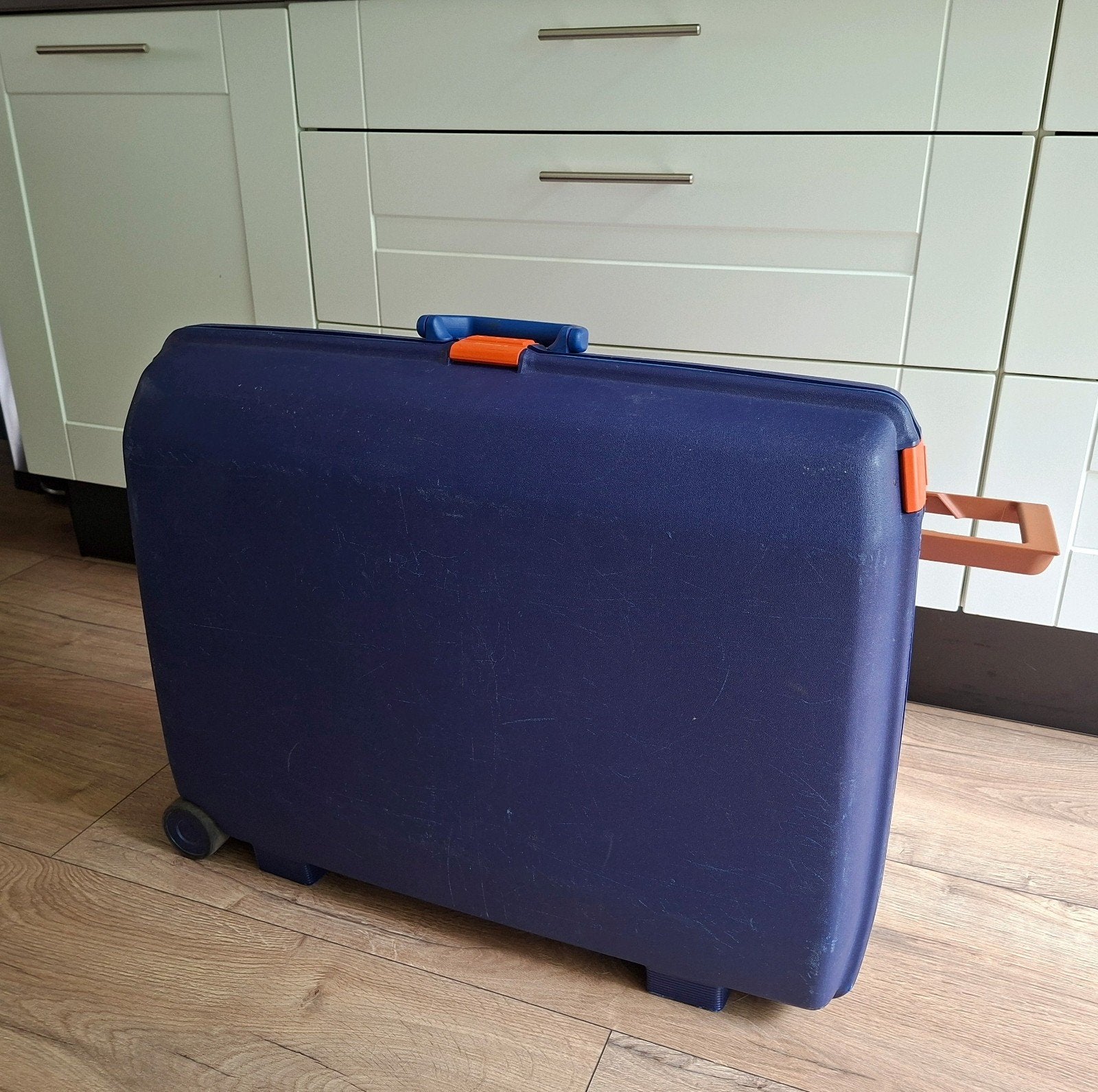 Samsonite koffer blauw, Gebruikt, Hard kunststof, 70 cm of meer, Ophalen