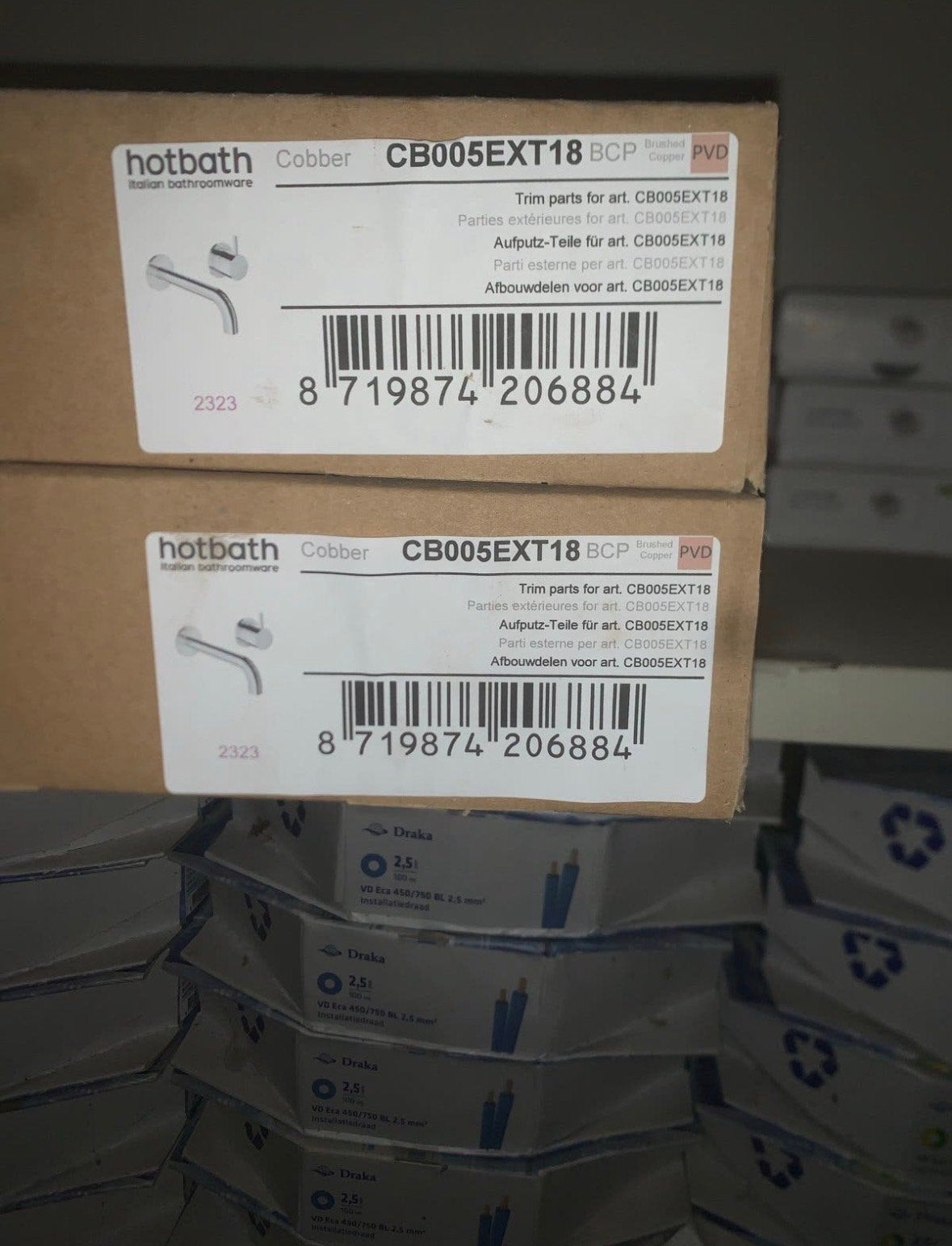Hotbath Cobber CB005EXT18 Inbouw Wastafelkraan Geborsteld Ko, Ophalen of Verzenden, Nieuw, Koper, Kraan
