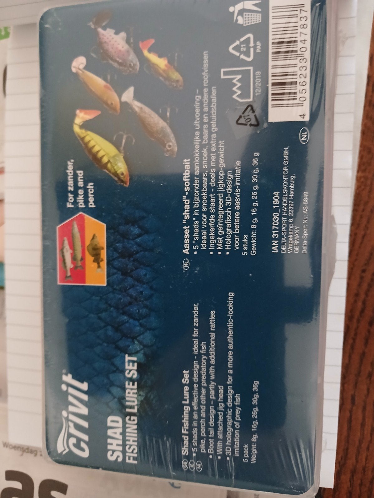 CRIVIT.   SHAD.    FISHING. LURE  SET., Ophalen, Nieuw, Haak