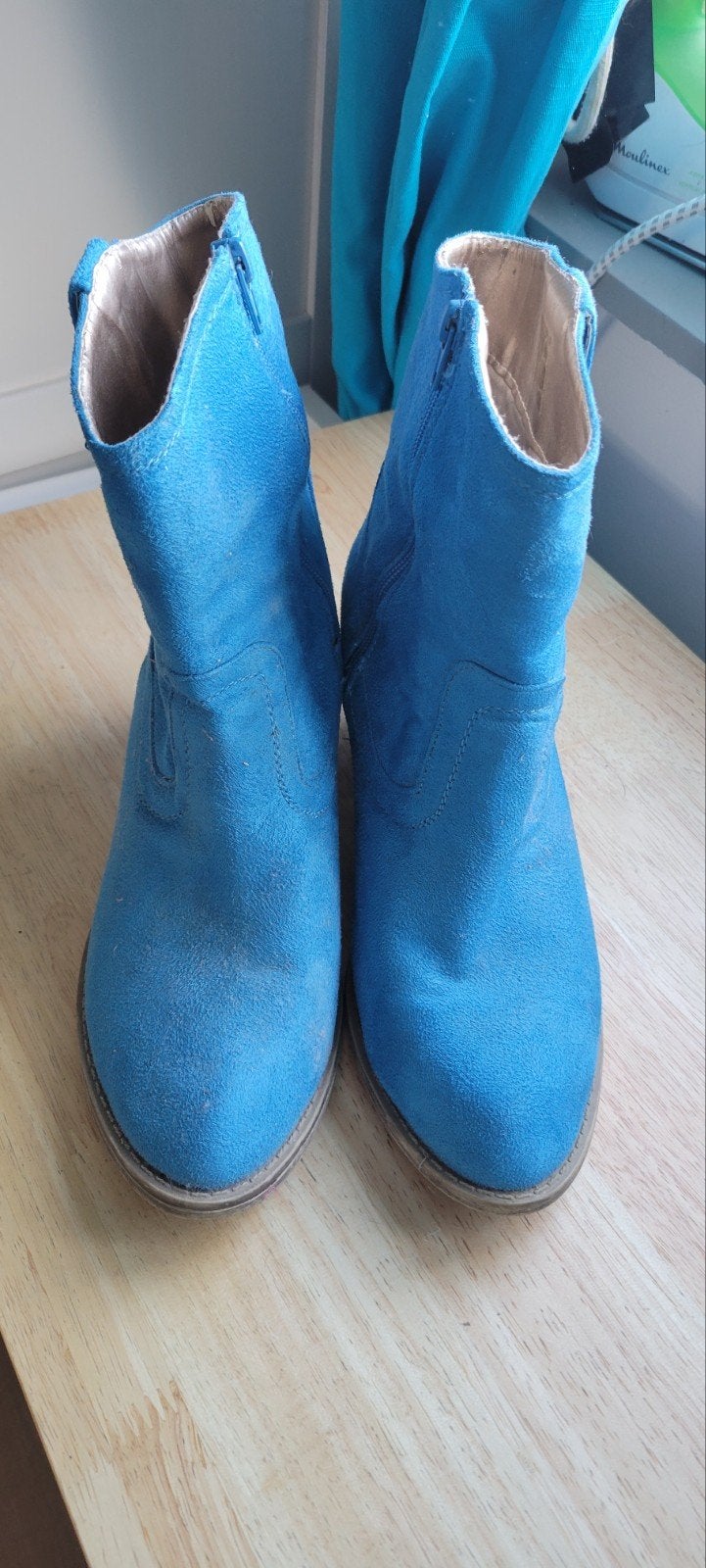 Mooie blauwe laarsjes - Zo goed als nieuw, Ophalen of Verzenden, Zo goed als nieuw, Blauw, Lage of Enkellaarzen