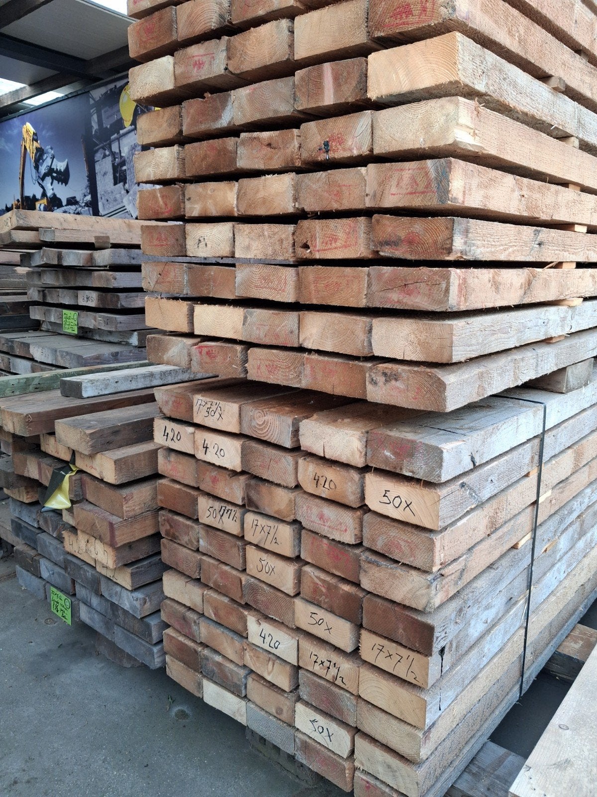Vurenhouten balken 17x7,5cm lengte 420cm, Tuin en Terras, Palen, Balken en Planken, Ophalen, 250 cm of meer, Balken