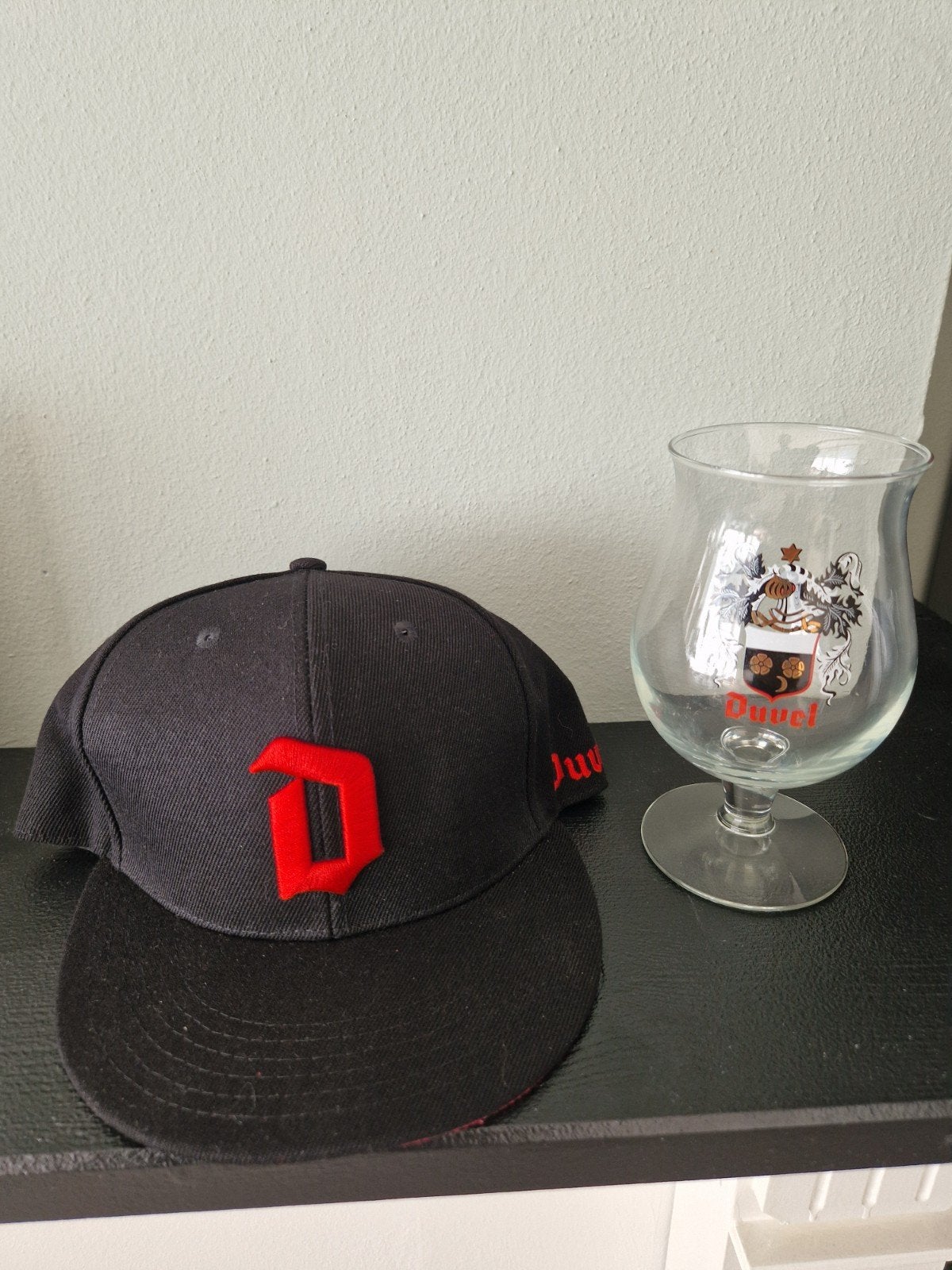 Duvel bierglas en pet - Set, Verzamelen, Biermerken, Ophalen, Zo goed als nieuw, Glas of Glazen, Duvel