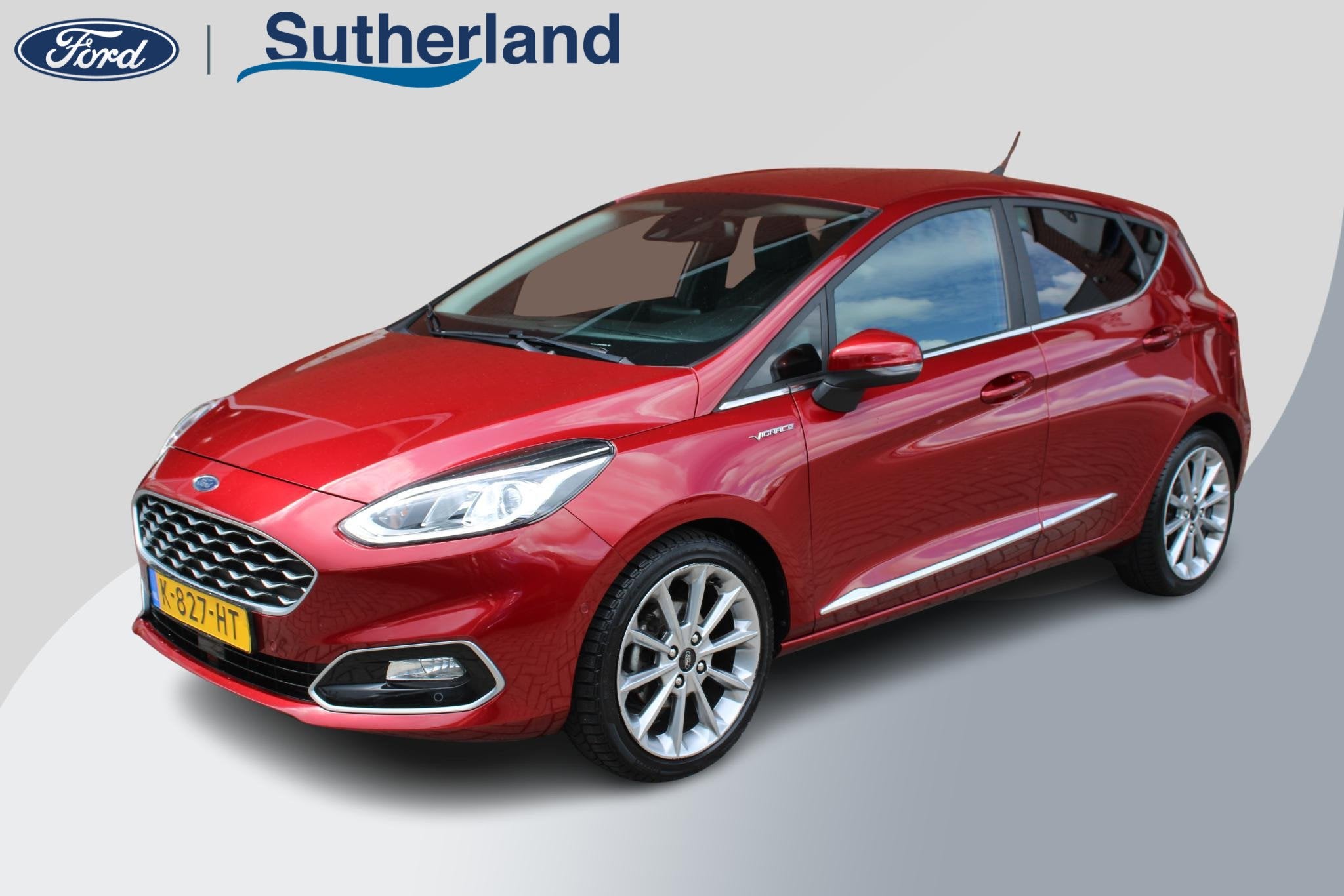Ford Fiesta 1.0 EcoBoost Vignale Automaat | Volledig Lederen, Auto's, Ford, Lichtsensor, 125 pk, Gebruikt, 49 €/maand