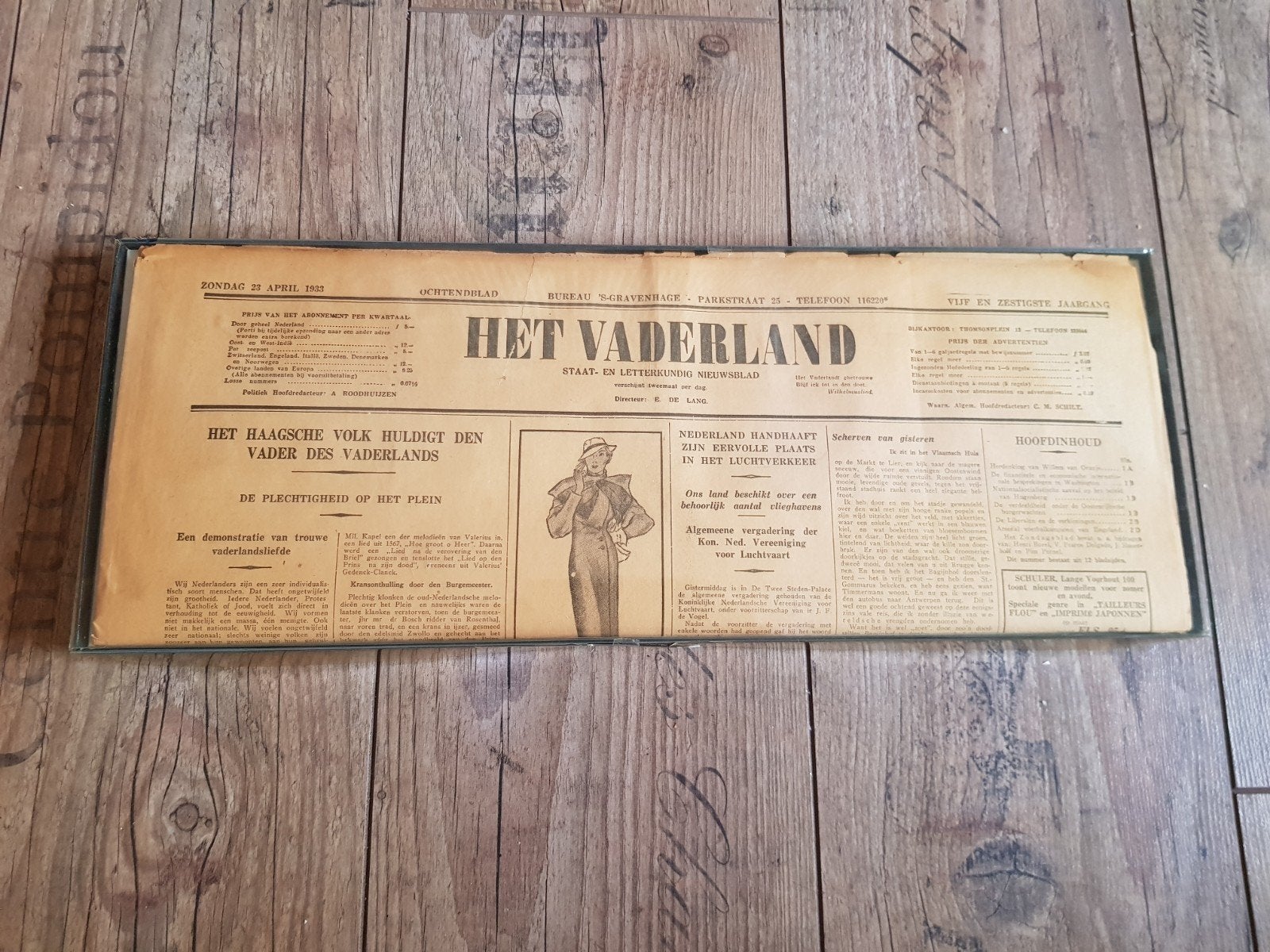 Krant het vaderland den haag uit 1933, Ophalen of Verzenden