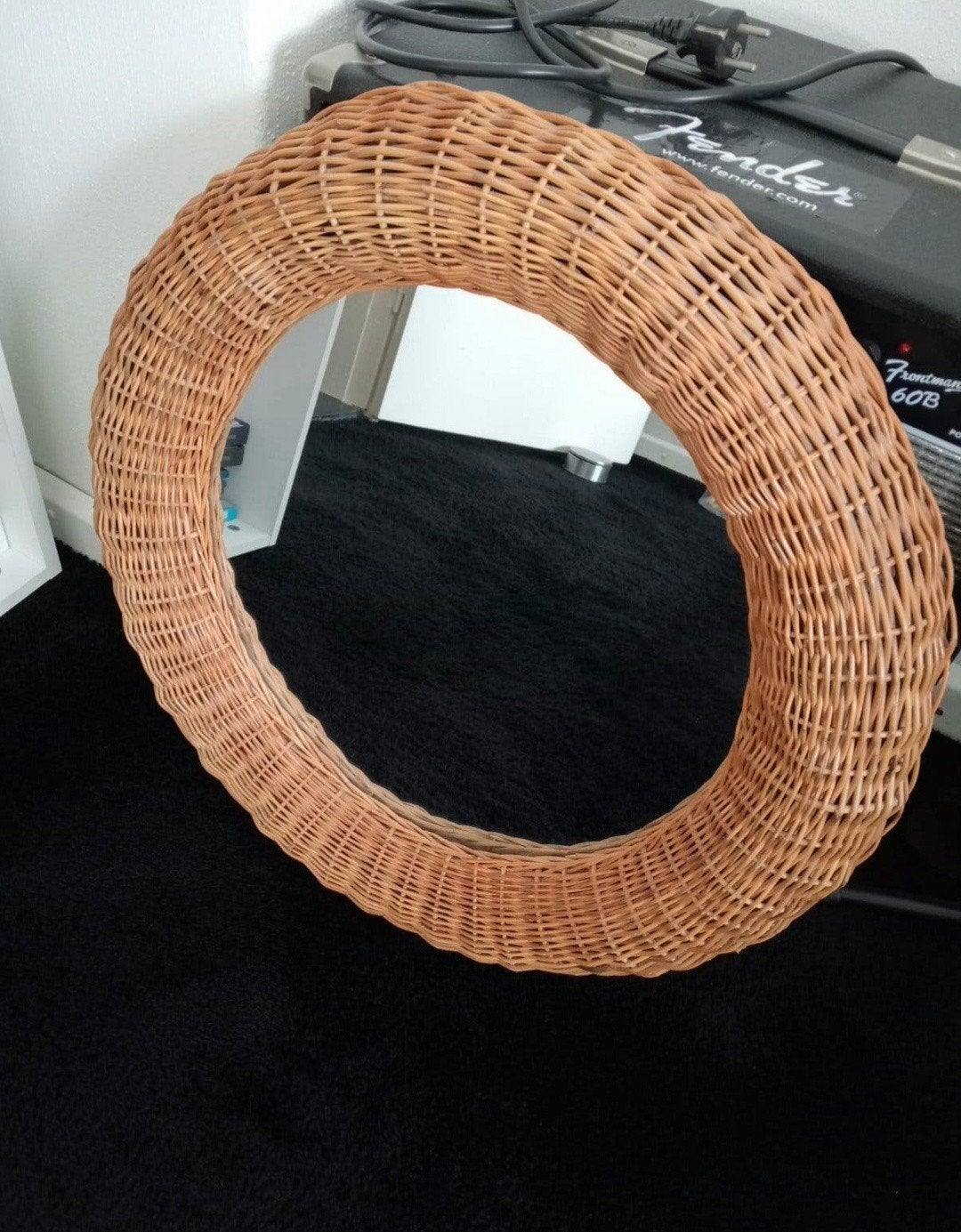 Rieten ronde spiegel, Ophalen, Rond