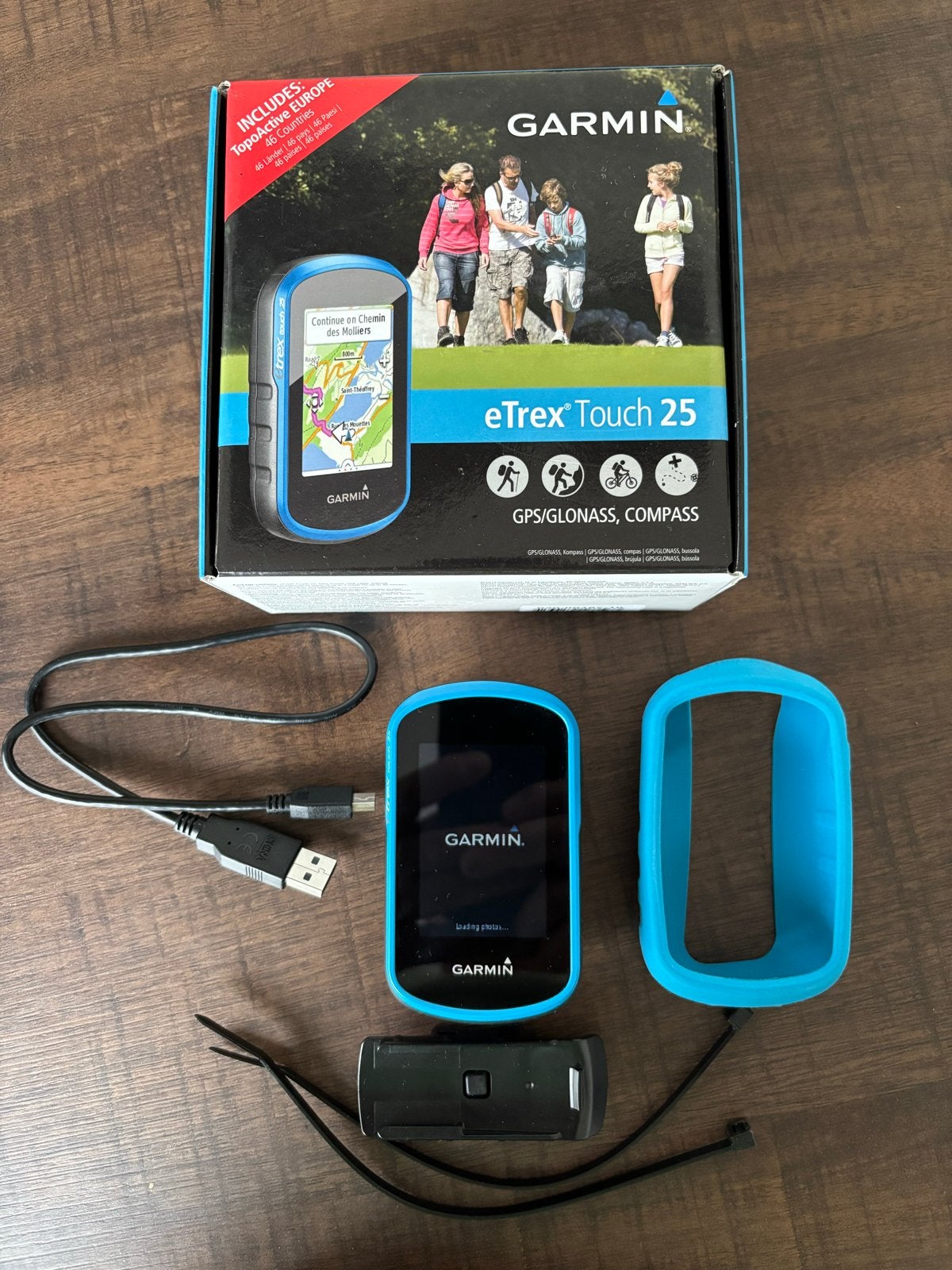 Garmin Etrex 25t TopoActive Europe 2025-10 + Accessoires, Verzenden, Gebruikt, Navigatie of Gps