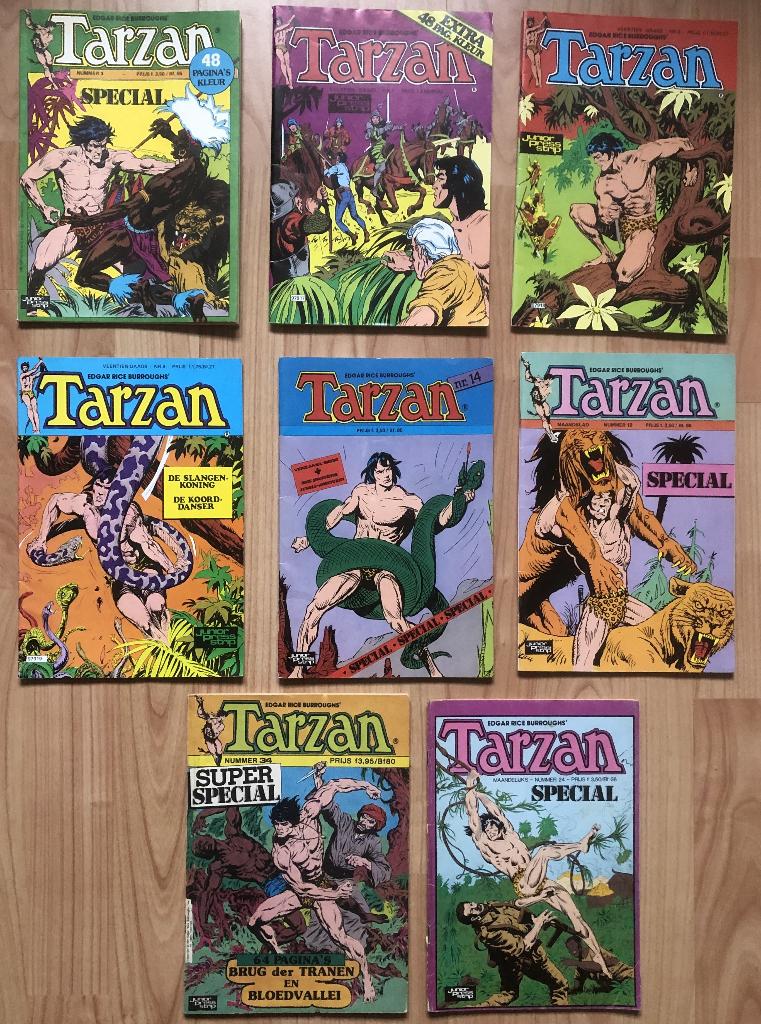 TARZAN - 8 STRIPS - JUNIOR PRESS STRIP - 1979/81/82/83/85, Meerdere comics, Ophalen of Verzenden, Zo goed als nieuw, Europa