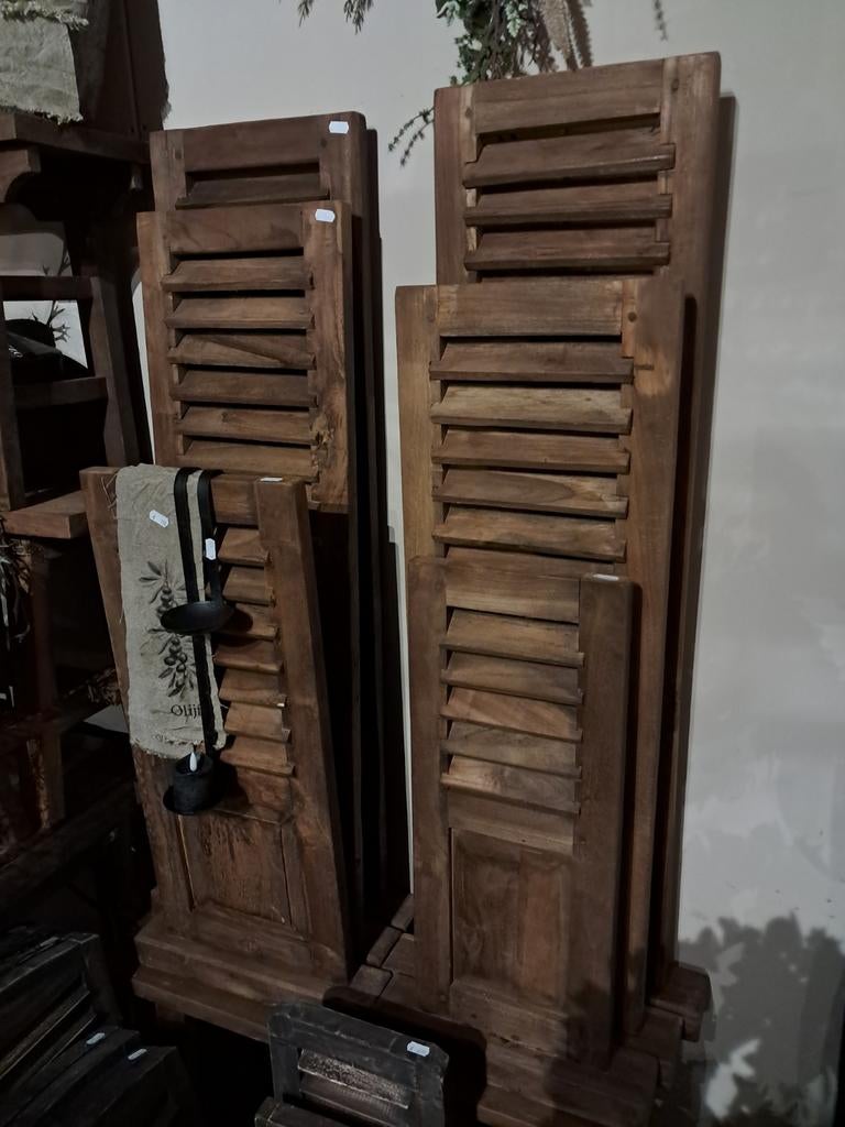 Houten louvre luiken 
65cm €29,50
75cm €36,50
95cm €49,50, Ophalen of Verzenden, Nieuw