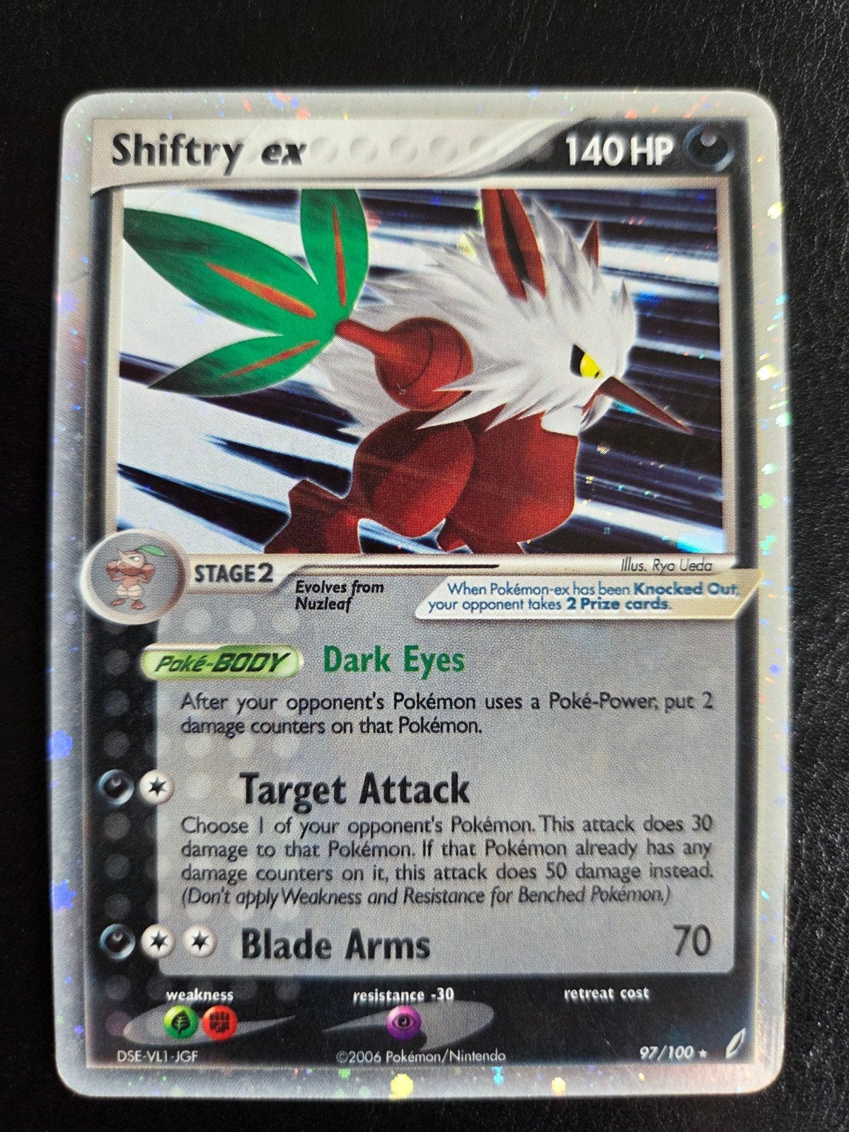 Shiftry ex 97/100 EX crystal guardiansPokémon Kaart, Ophalen of Verzenden, Gebruikt, Losse kaart