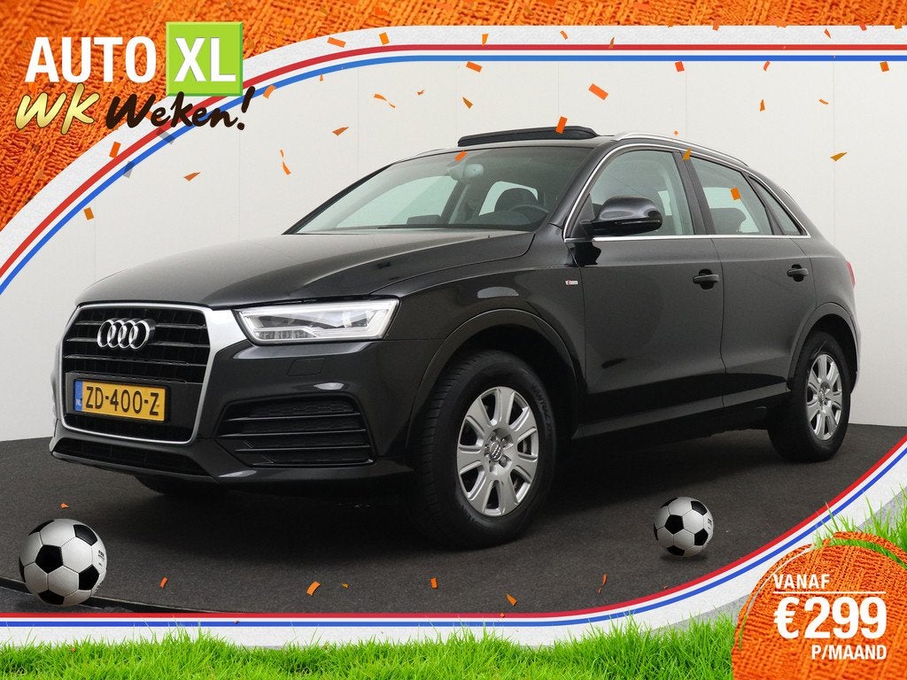 Audi Q3 1.4 150 Aut. TFSI S-Line Pano-dak Xenon Leder-Sports, Auto's, Audi, 4 cilinders, 150 pk, Zwart, Leder