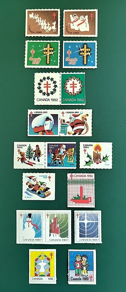 Canada : kerst/sluitzegels TBC 1980-1989, Verzenden, Overige thema's