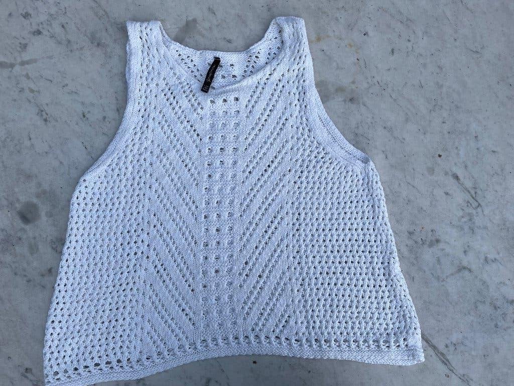 Gehaakte witte boho crochet Ibiza beach top maat M, Kleding | Dames, Maat 38/40 (M), Wit, Ophalen of Verzenden, Zo goed als nieuw