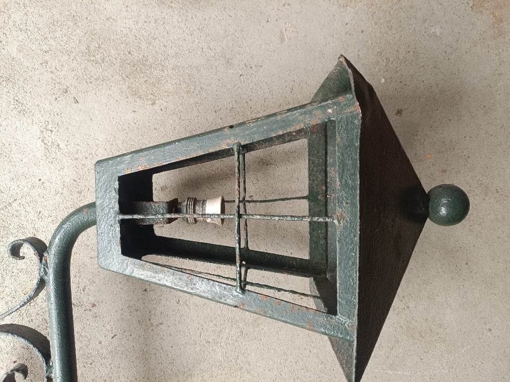 Mooie oude lantaarn voor buiten, zonder glas, Ophalen, Gebruikt, Wandlamp, Netvoeding