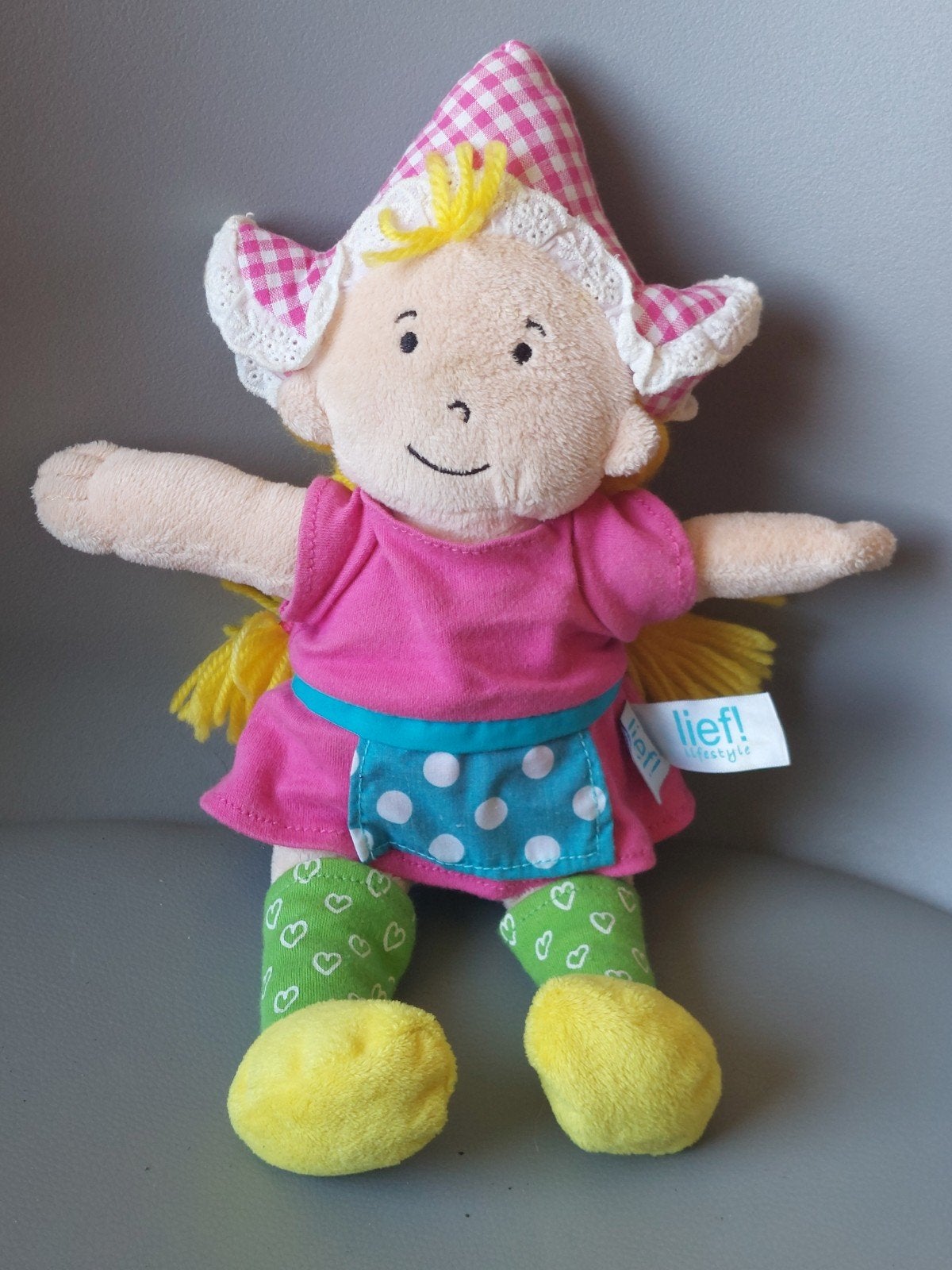 Lief! Lifestyle knuffelpopje Boerin, Overige merken, Overige typen, Zo goed als nieuw, Meerkleurig