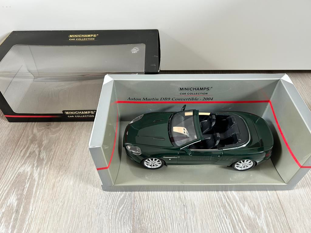 1:18 Minichamps Aston Martin DB9 Convertible 2004 Groen, Ophalen of Verzenden, Zo goed als nieuw, Auto, MiniChamps