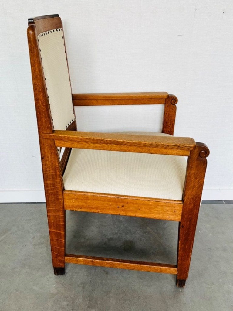 Art Deco Fauteuil Jaren 30, Ophalen, Gebruikt, 75 tot 100 cm, Stof