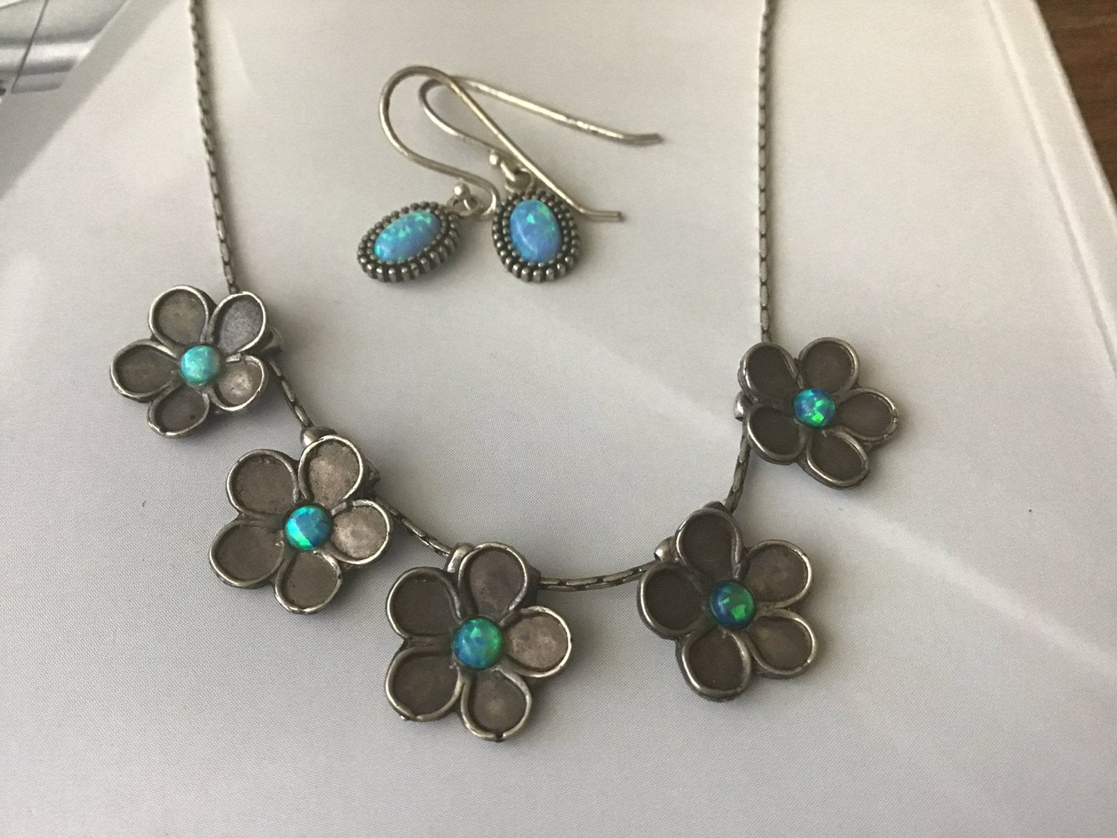 Opaal ketting, Ophalen of Verzenden, Zo goed als nieuw, Zilver