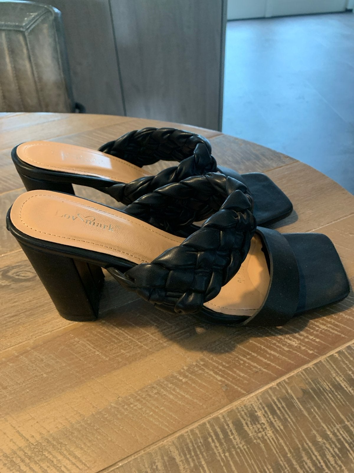 Lov Mark sandalen met hak, maat 39 (US 9), Ophalen, Gedragen, Zwart, Sandalen of Muiltjes