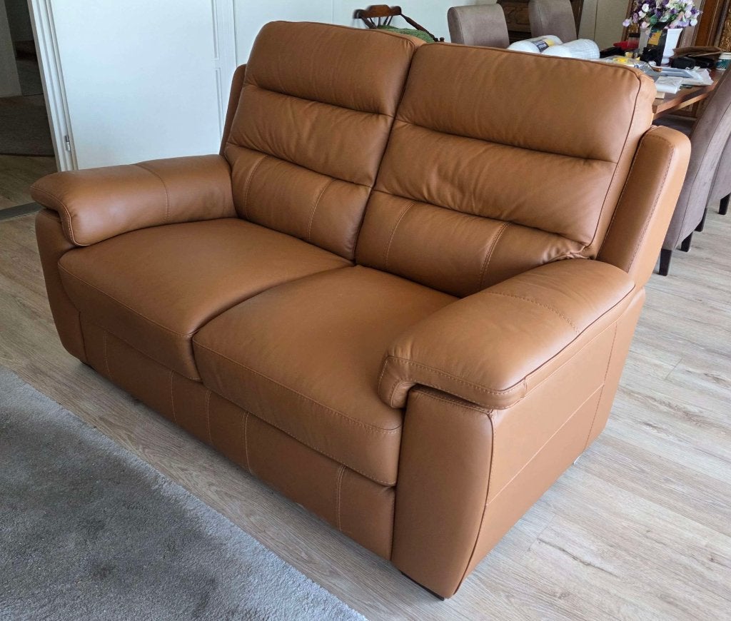 Lederland 2zitsbank Alinda Cognac (Zo goed als nieuw), Ophalen, 150 tot 200 cm, Tweepersoons, Zo goed als nieuw