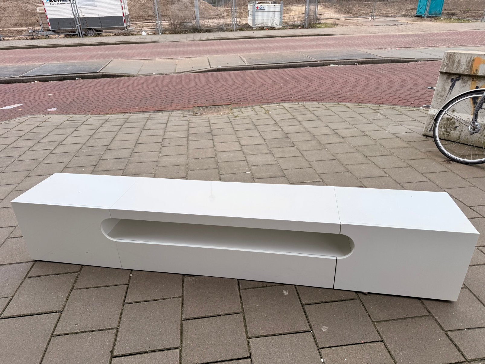 Tv meubel design modern wit. GRATIS OPHALEN, Ophalen, Zo goed als nieuw, Minder dan 150 cm, Minder dan 100 cm
