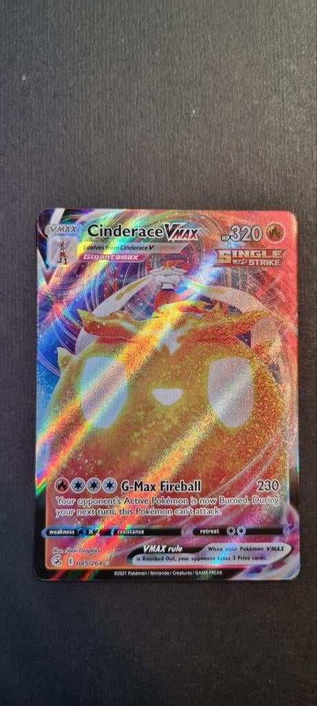 Cinderace VMAX 045/264 Fusion Strike (FST 045), Ophalen of Verzenden, Zo goed als nieuw, Losse kaart, Foil