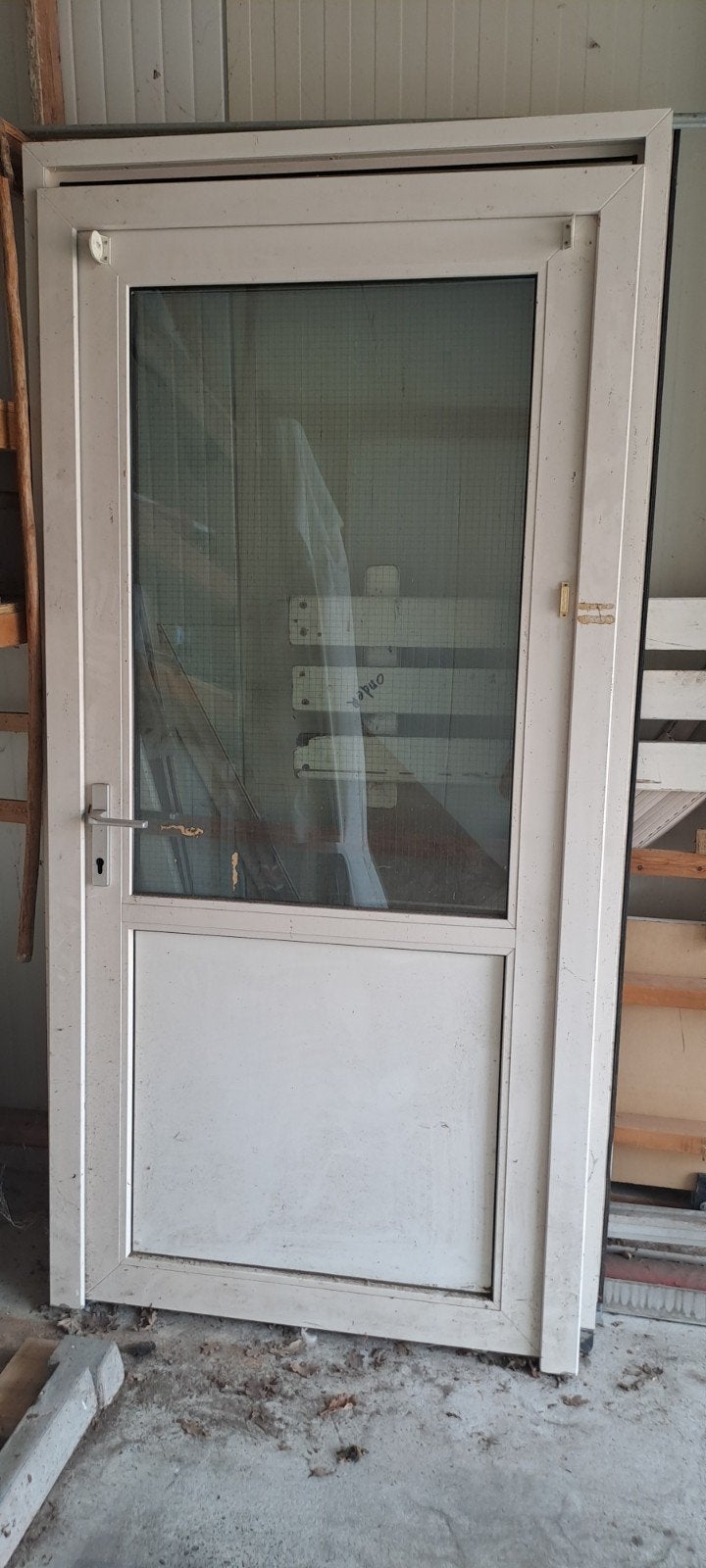 Gebruikte Buitendeur met Glas en Kunststof Frame, Ophalen, Gebruikt, Buitendeur, Glas