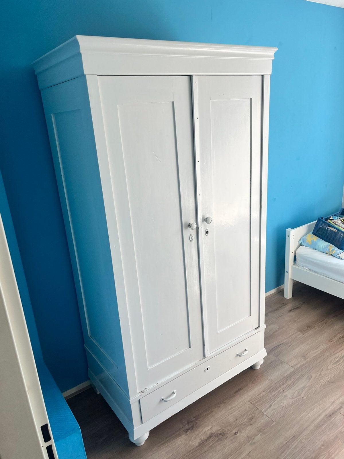 Vintage antieke kledingkast, Huis en Inrichting, Ophalen, Met deur(en), Gebruikt, 100 tot 150 cm