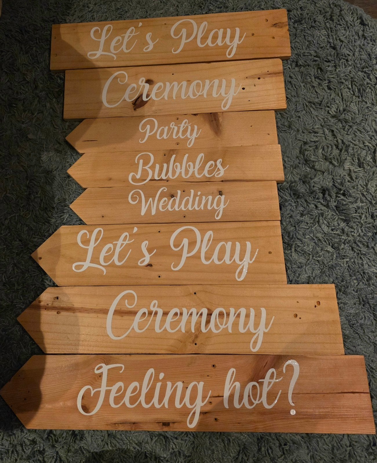 Houten Wegwijzers voor Bruiloft of Feest, Ophalen of Verzenden, Gebruikt, Versiering, Geboorte of Huwelijk