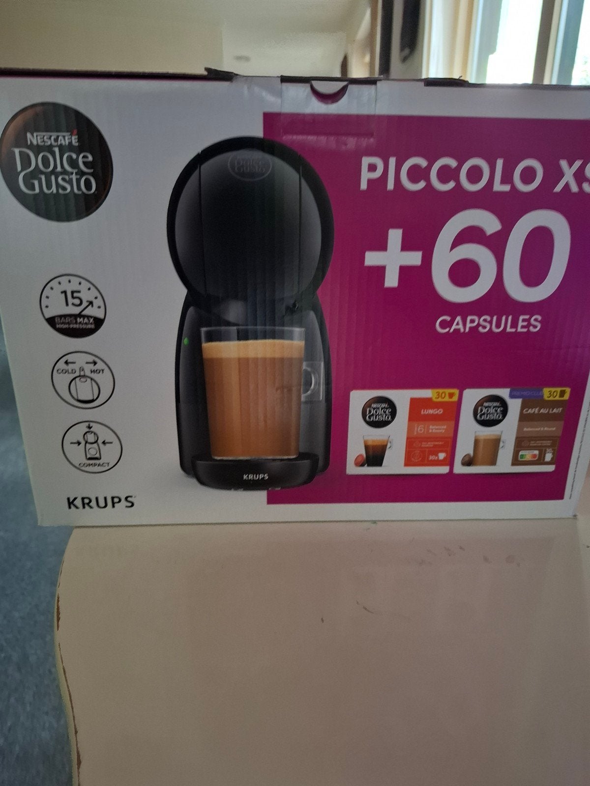 Nescafé Dolce Gusto Piccolo XS + 60 capsules, Ophalen, Koffiepads en cups, 1 kopje, Koffiemachine