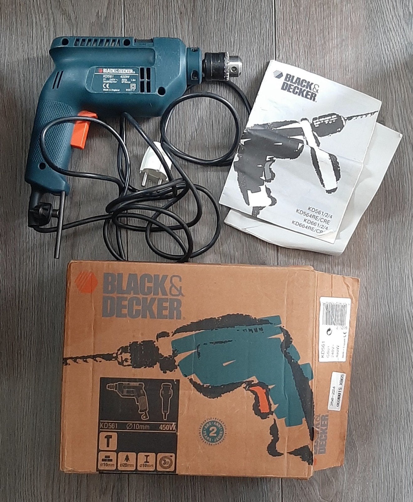 Black&decker KD 561 incl box 450W, Doe-het-zelf en Verbouw, Ophalen, Gebruikt, 400 tot 600 watt, Boormachine