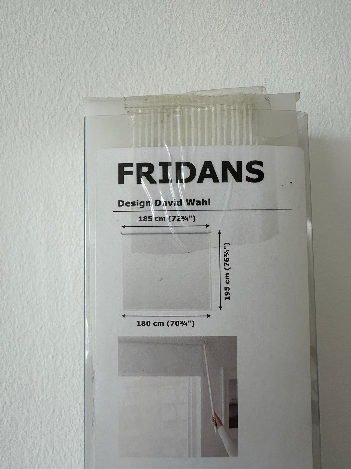 IKEA Fridans rolgordijn - 180x195 cm, nooit gebruikt, Ophalen, Verduisterend, Wit, Nieuw