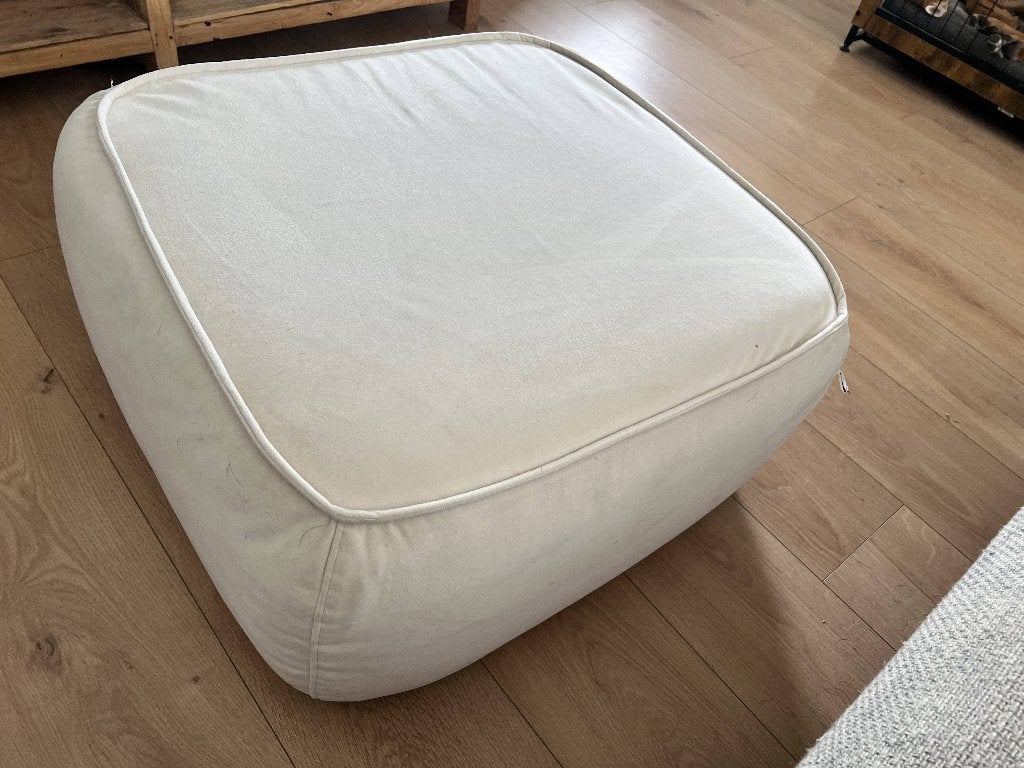 Filippo Ghezzani Notting Hill pouf crème/ivoor—Made in Italy, Ophalen, Vierkant, Minder dan 50 cm, Zo goed als nieuw