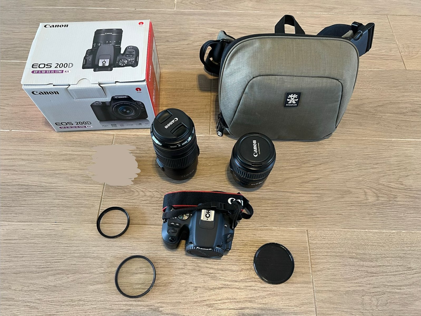Canon EOS 200D spiegelreflexcamera met 2 lenzen + accesoires, Audio, Tv en Foto, Fotocamera's Digitaal, Spiegelreflex, Canon, Ophalen of Verzenden