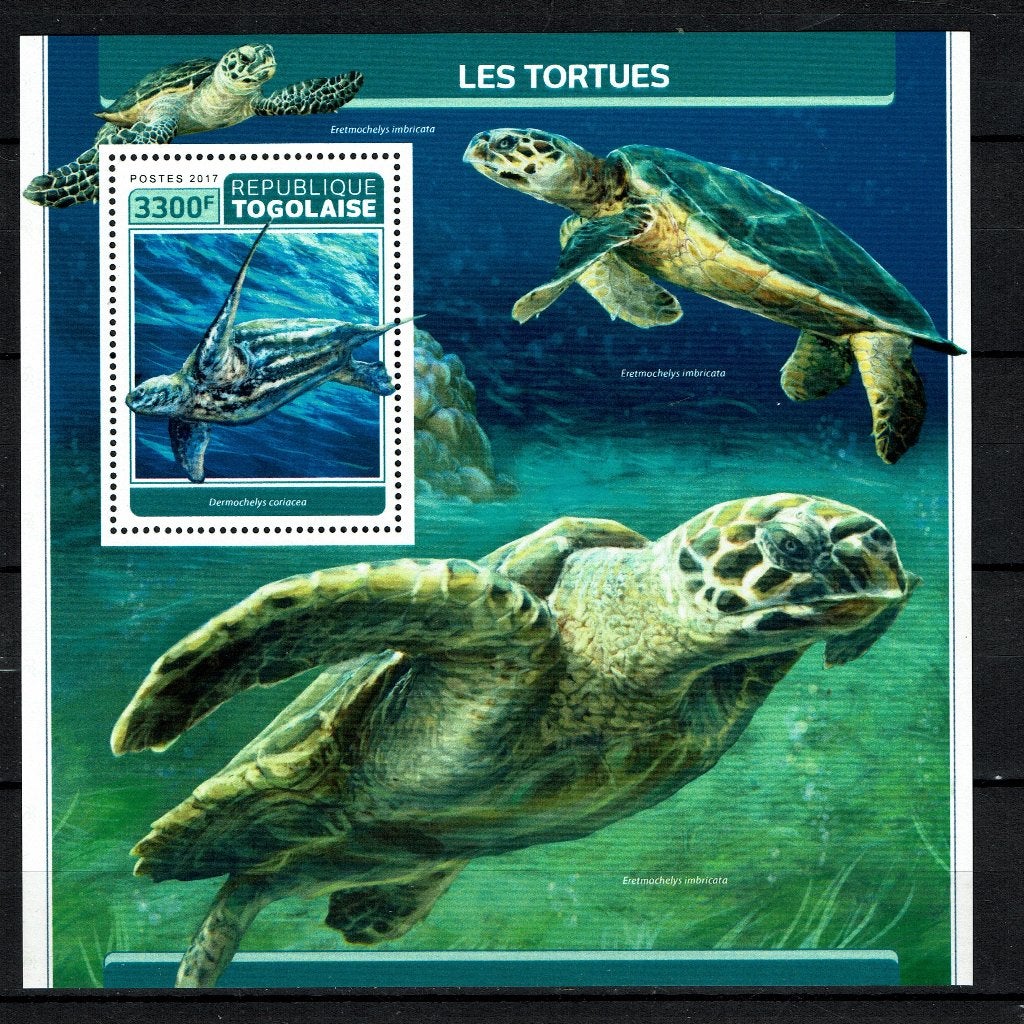 TOGO 2017 PF BLOK SCHILDPADDEN REPTIELEN TURTLES 2, Ophalen of Verzenden, Postfris, Dier of Natuur