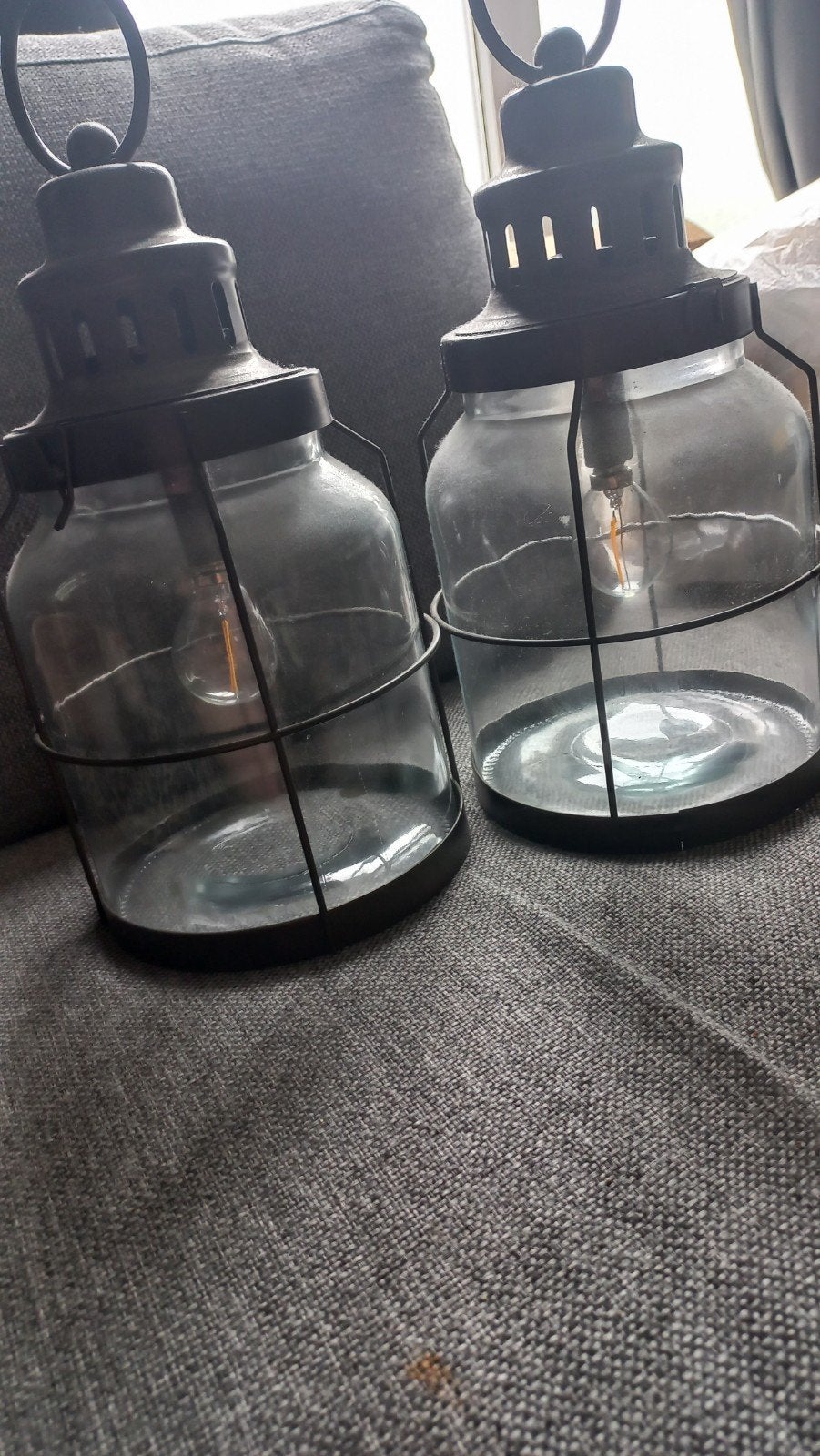 Set van 2 decoratieve tafellampen in lantaarnstijl, Ophalen