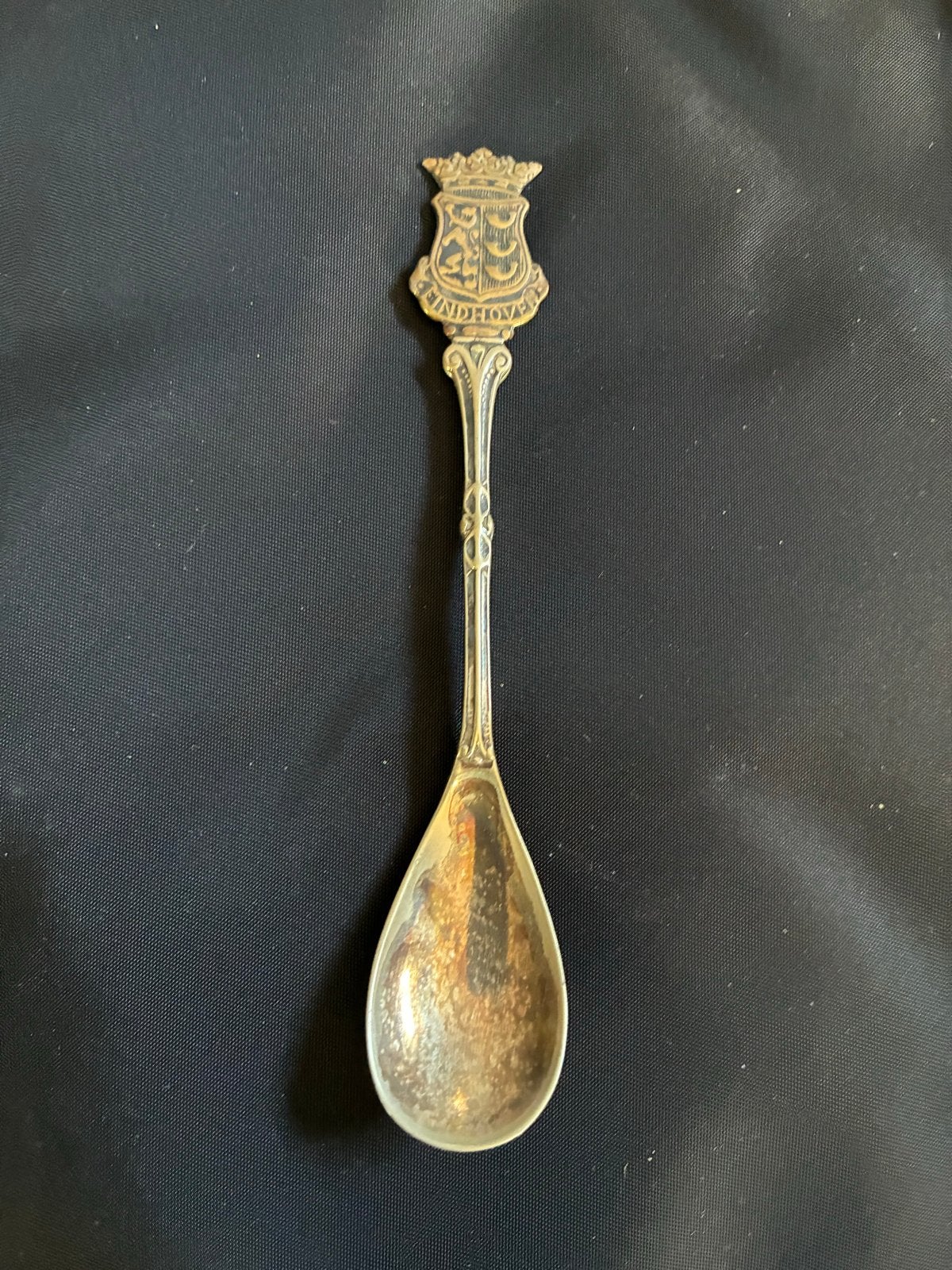 Vintage Zilveren Lepel met Eindhoven Wapen, Antiek en Kunst, Ophalen of Verzenden