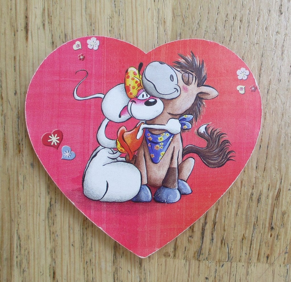 diddl post-it blokje hartvorm paard +/- 7x7cm 41velletjes, Ophalen of Verzenden, Diddl, Zo goed als nieuw, Overige typen