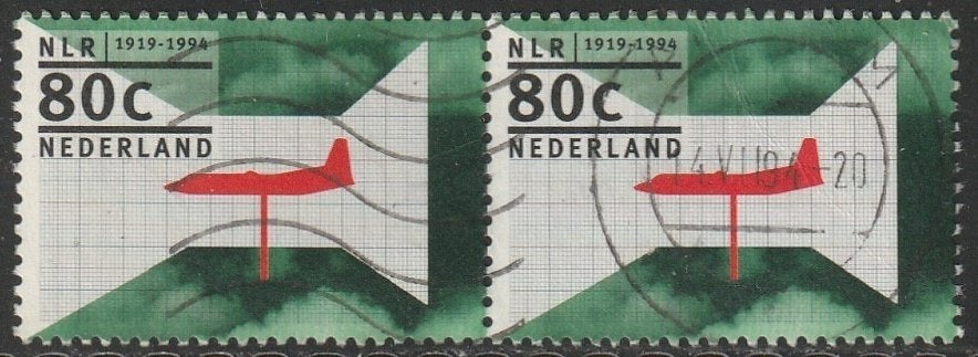 Nederland 1994 1607 Luchtvaart NLR-paar, Gest Arnhem, Ophalen of Verzenden, Na 1940, Gestempeld