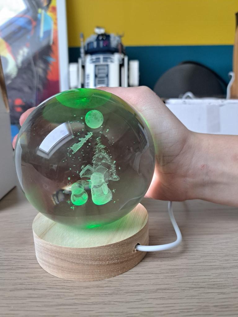 Kerstmis met boom. 3D ledlamp, Ophalen of Verzenden, Nieuw, Glas, Minder dan 50 cm